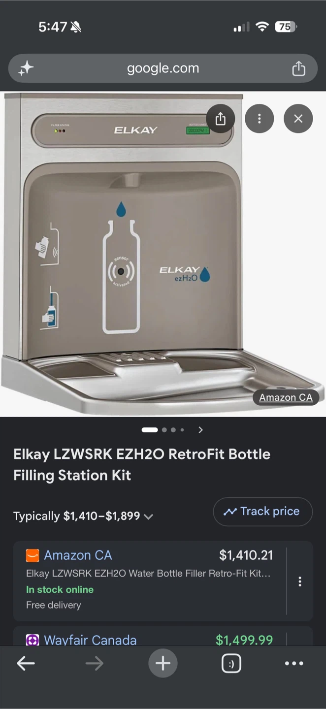 Elkay LZWSRK EZH2O RetroFit Bottle Filling Station Kit