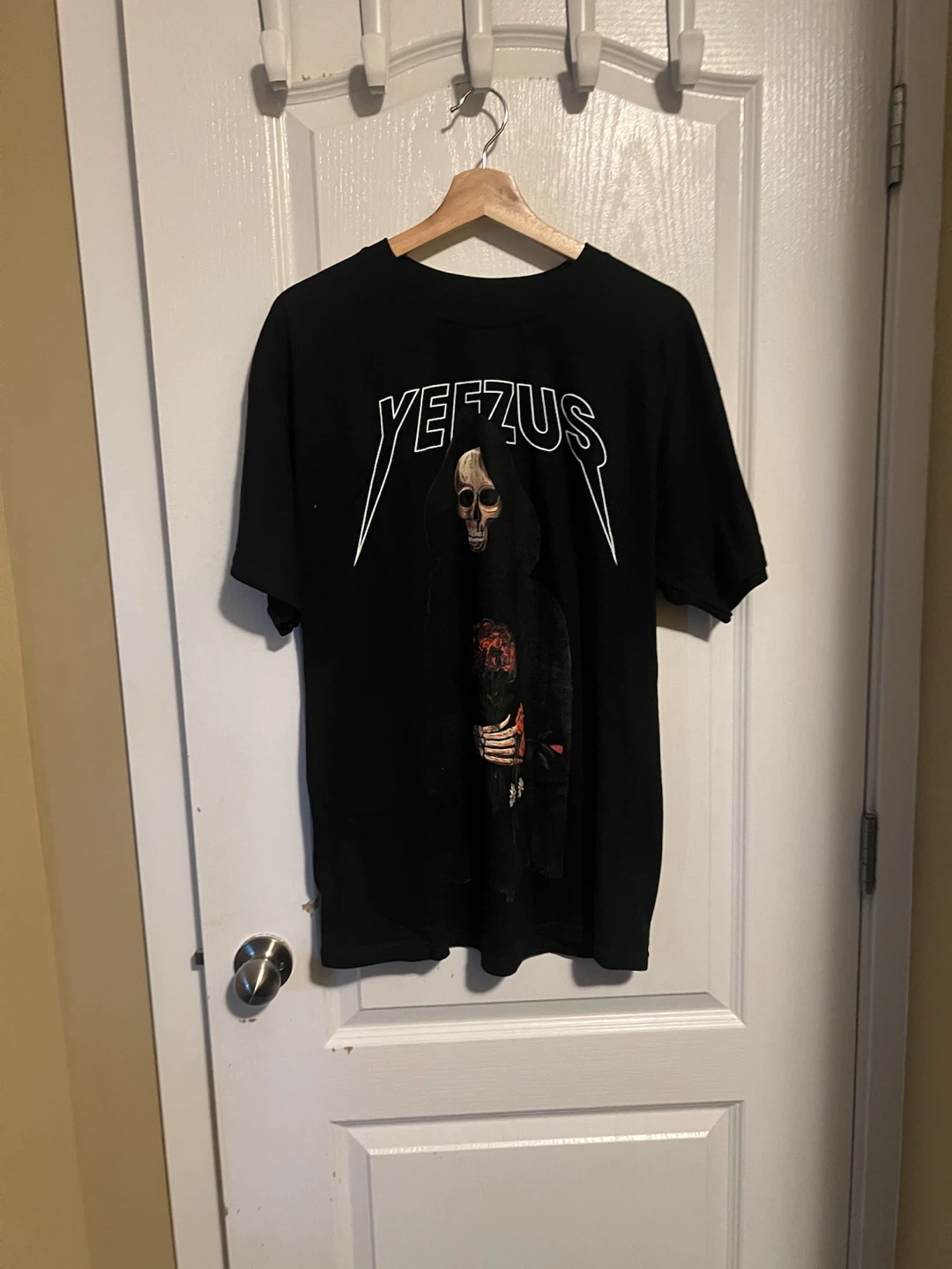 Yeezus Skull Rose Graphic T-Shirt