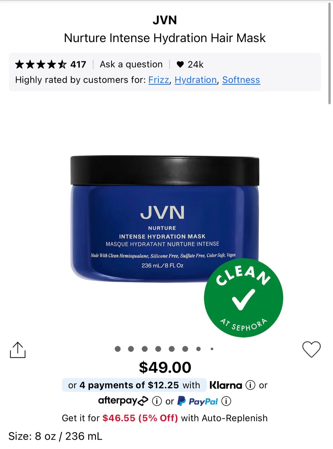 JVN Nurture Intense Hydration Mask 75ml - photo 2