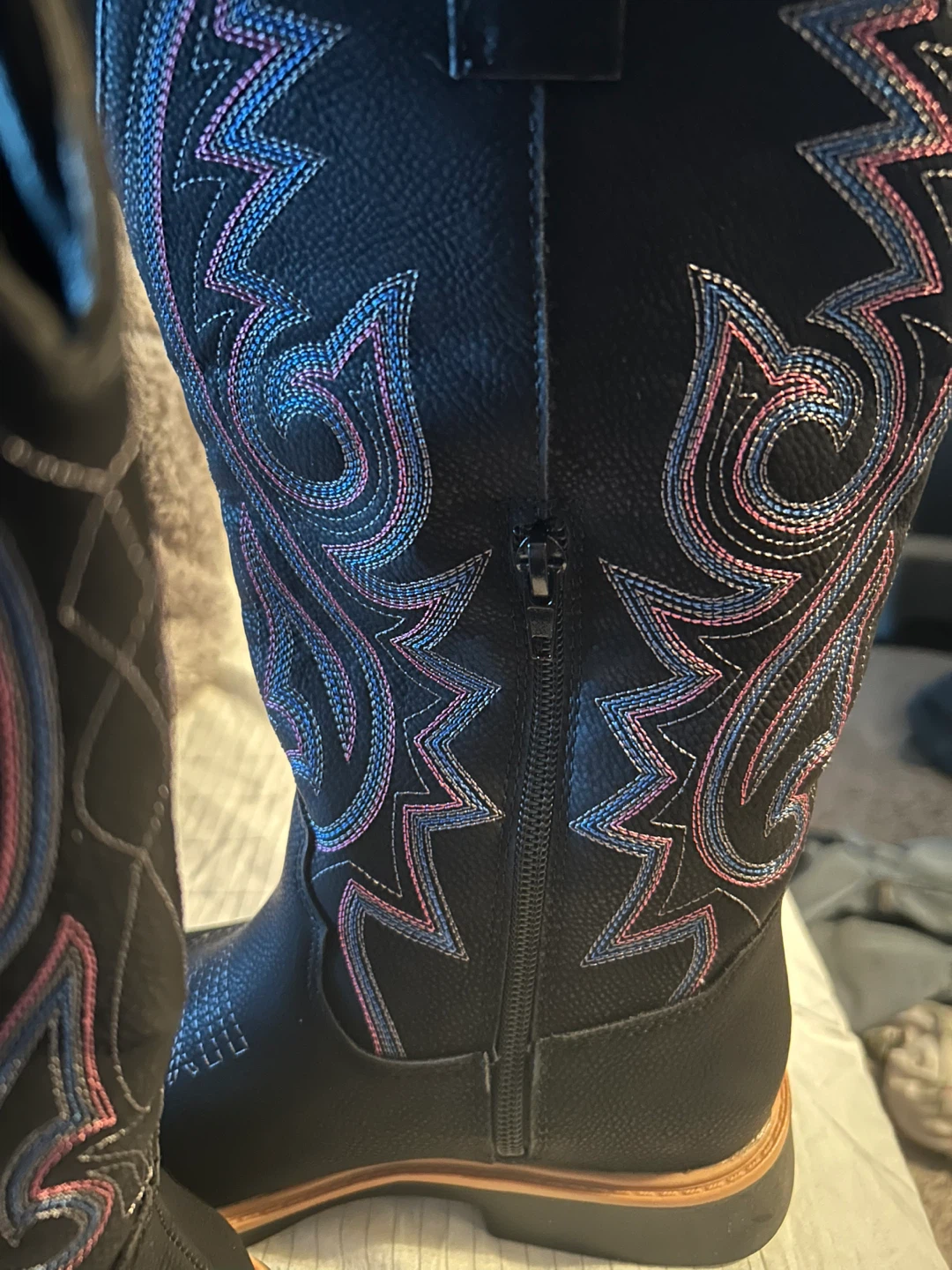 Size 5 Girls Black Western Cowboy Boots - photo 3
