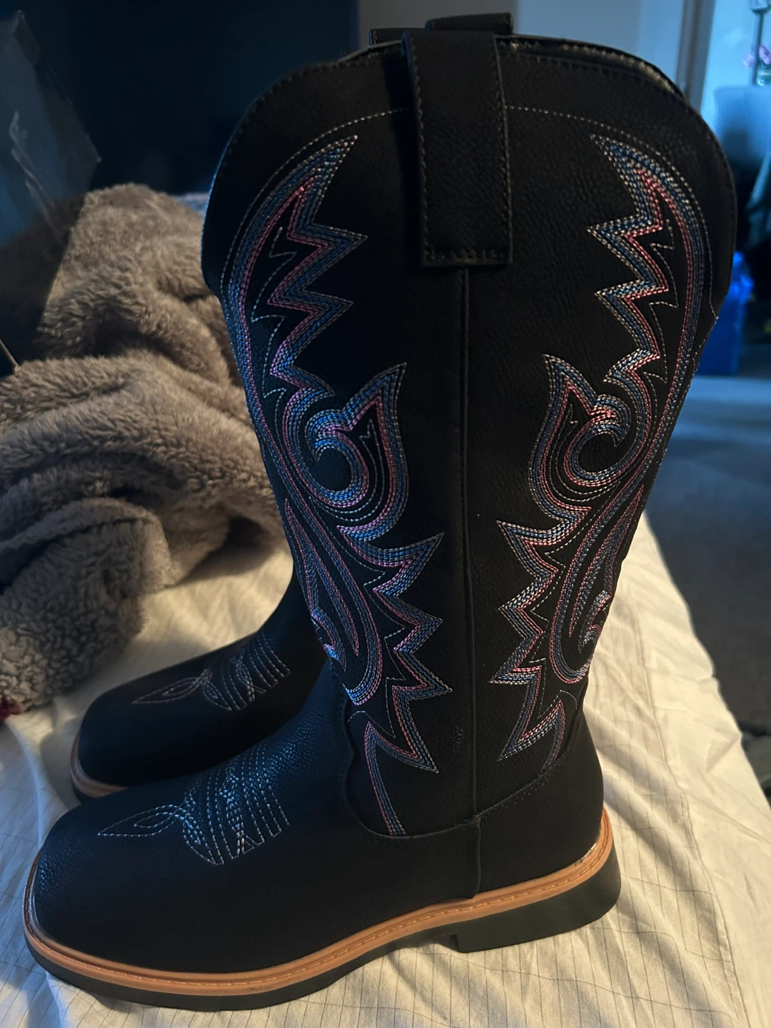 Size 5 Girls Black Western Cowboy Boots - photo 4