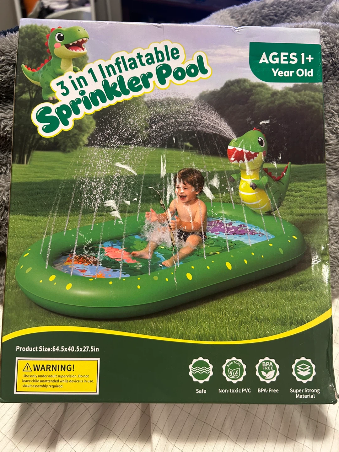 3-in-1 Dinosaur Inflatable Sprinkler Pool - photo 4