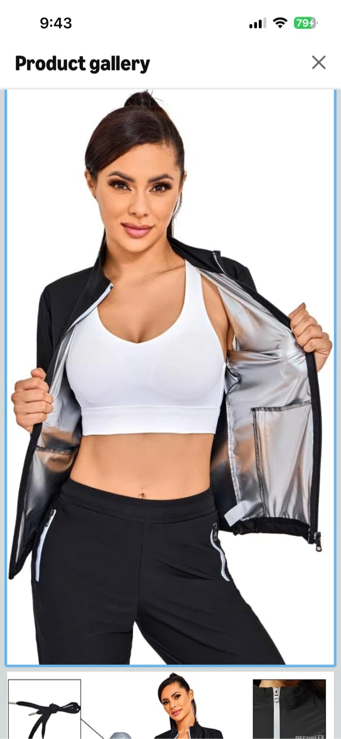 Sauna Sweat Jacket Black Size Small