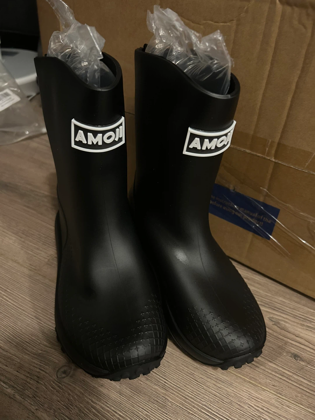 Black AMOJI Rain Boots Size 1 - photo 3