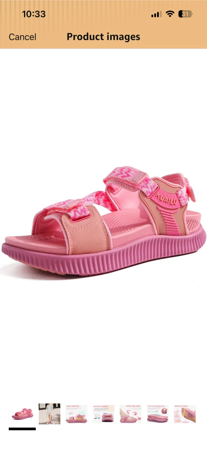 KUAILU Women's Orthotic Sandals - Pink, US Size 9