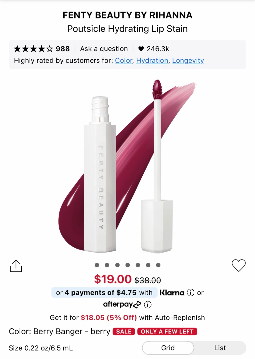 Fenty Beauty Poutsicle Hydrating Lip Stain