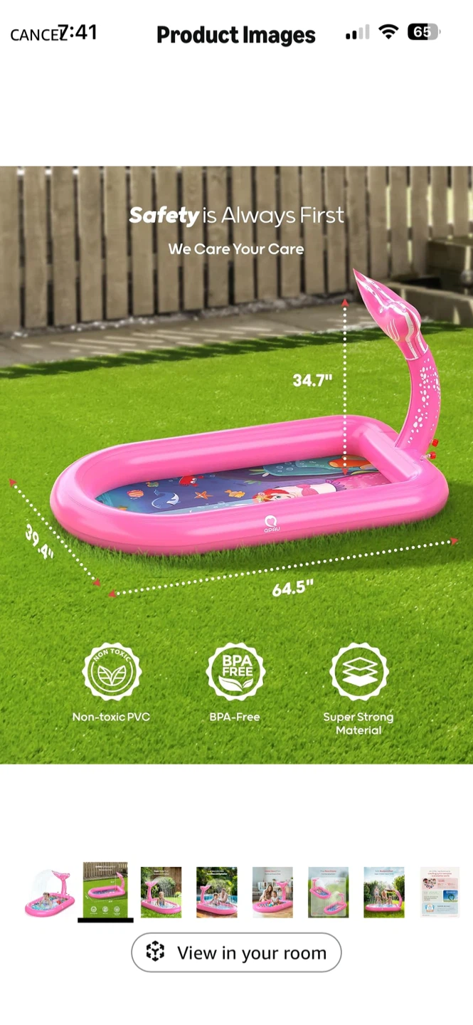 3-in-1 Inflatable Mermaid Sprinkler Pool - photo 3