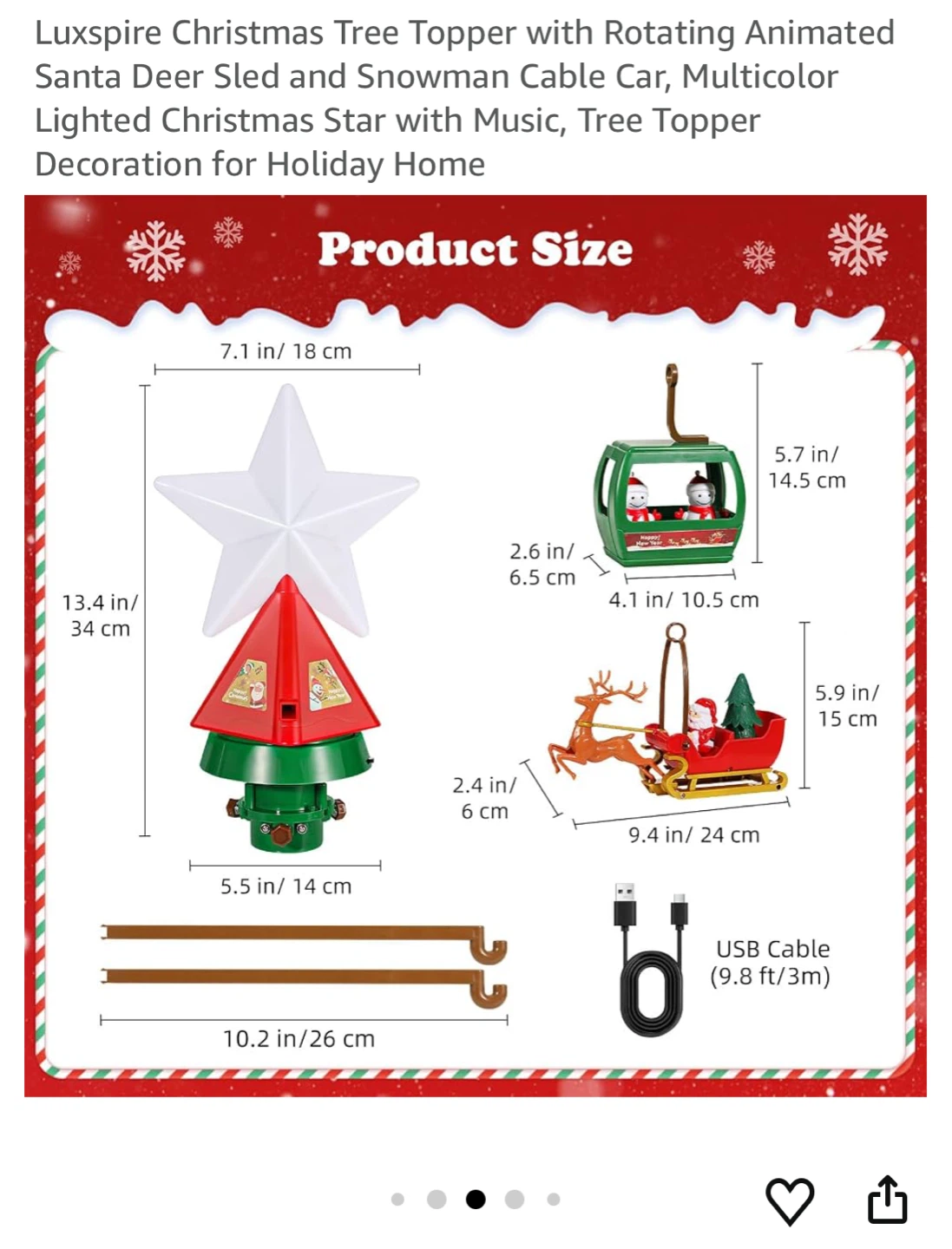 Luxspire Animated Rotating Christmas Tree Topper - photo 3