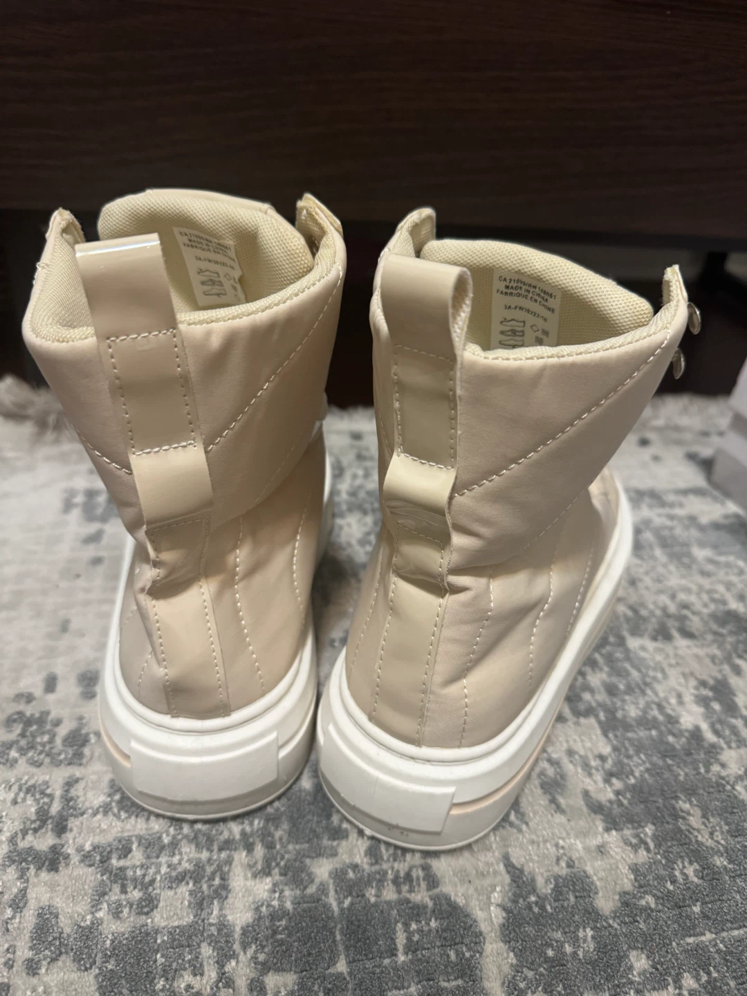 Beige High-Top Sneakers Size 8 - photo 2
