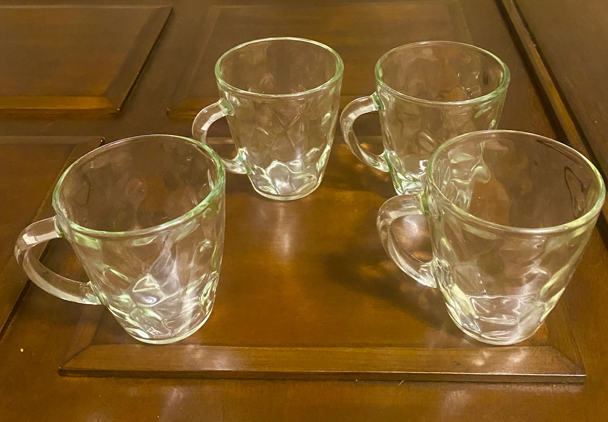 Set of 4 Textured Glass Mugs - photo 2