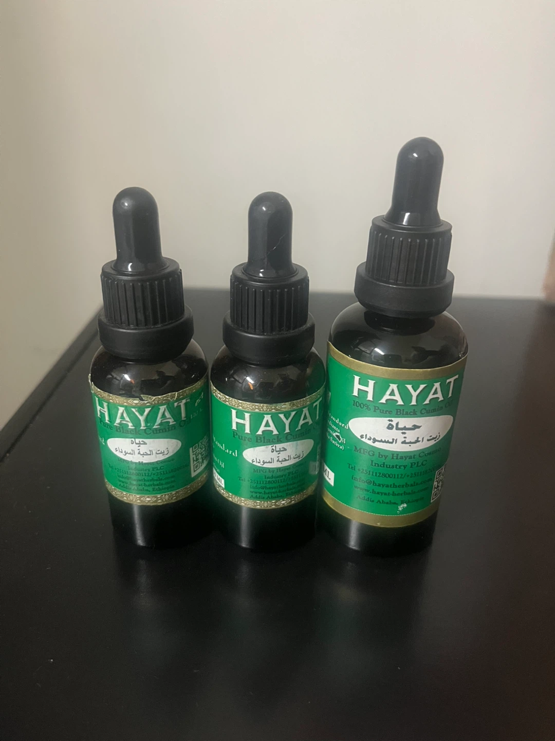 3 Bottles Hayat 100% Pure Black Cumin Oil