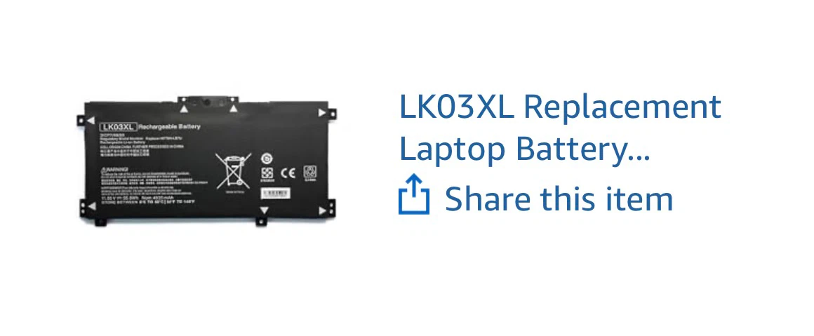Laptop hp battery