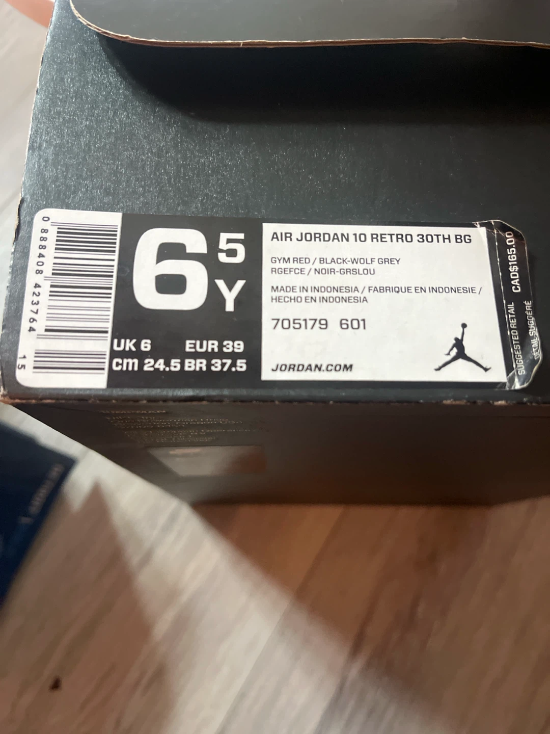 Air Jordan 10 Retro 30th BG Gym Red Size 6.5Y - photo 2