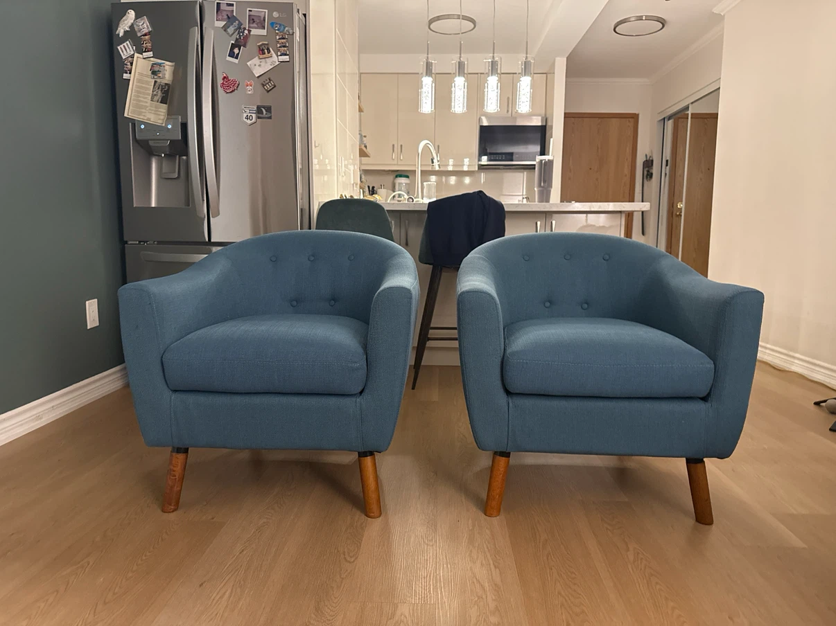Two Blue  Accent Chairs