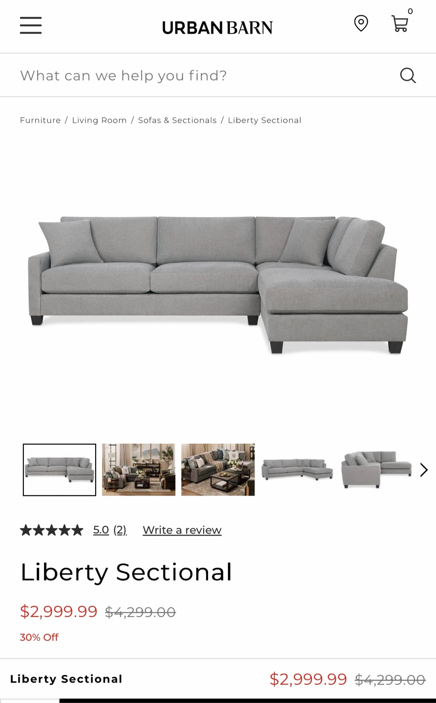 Urban Barn Liberty Sectional - photo 3