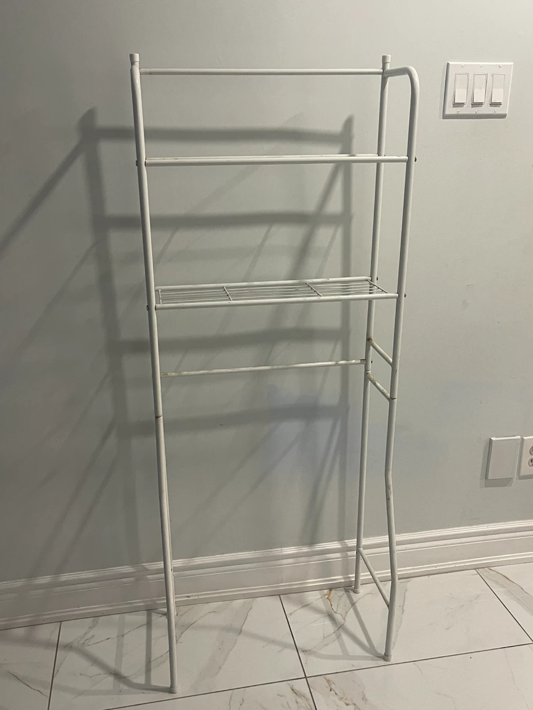White Metal Toilet Over-the-Tank Storage Rack