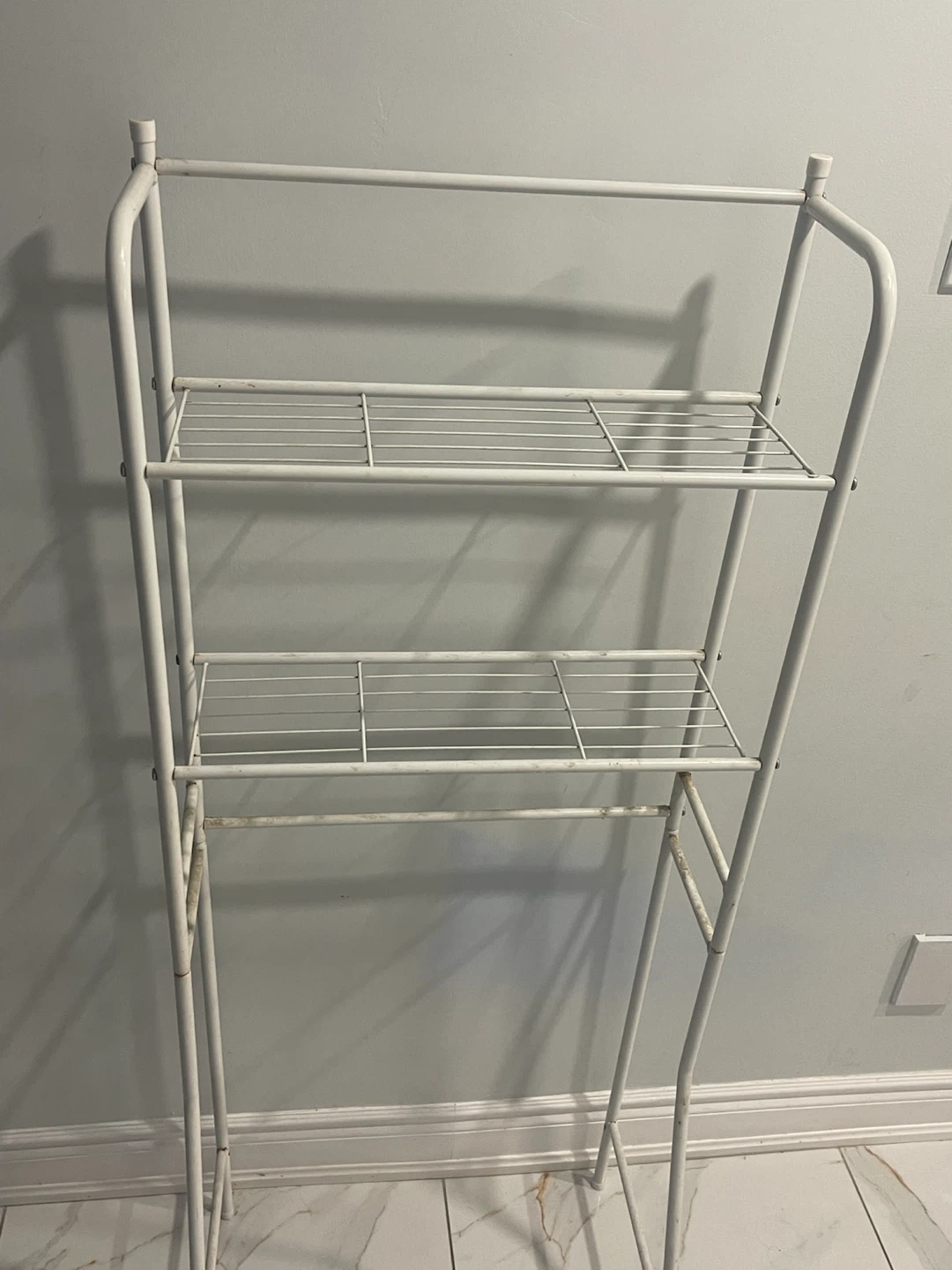 White Metal Toilet Over-the-Tank Storage Rack - photo 2