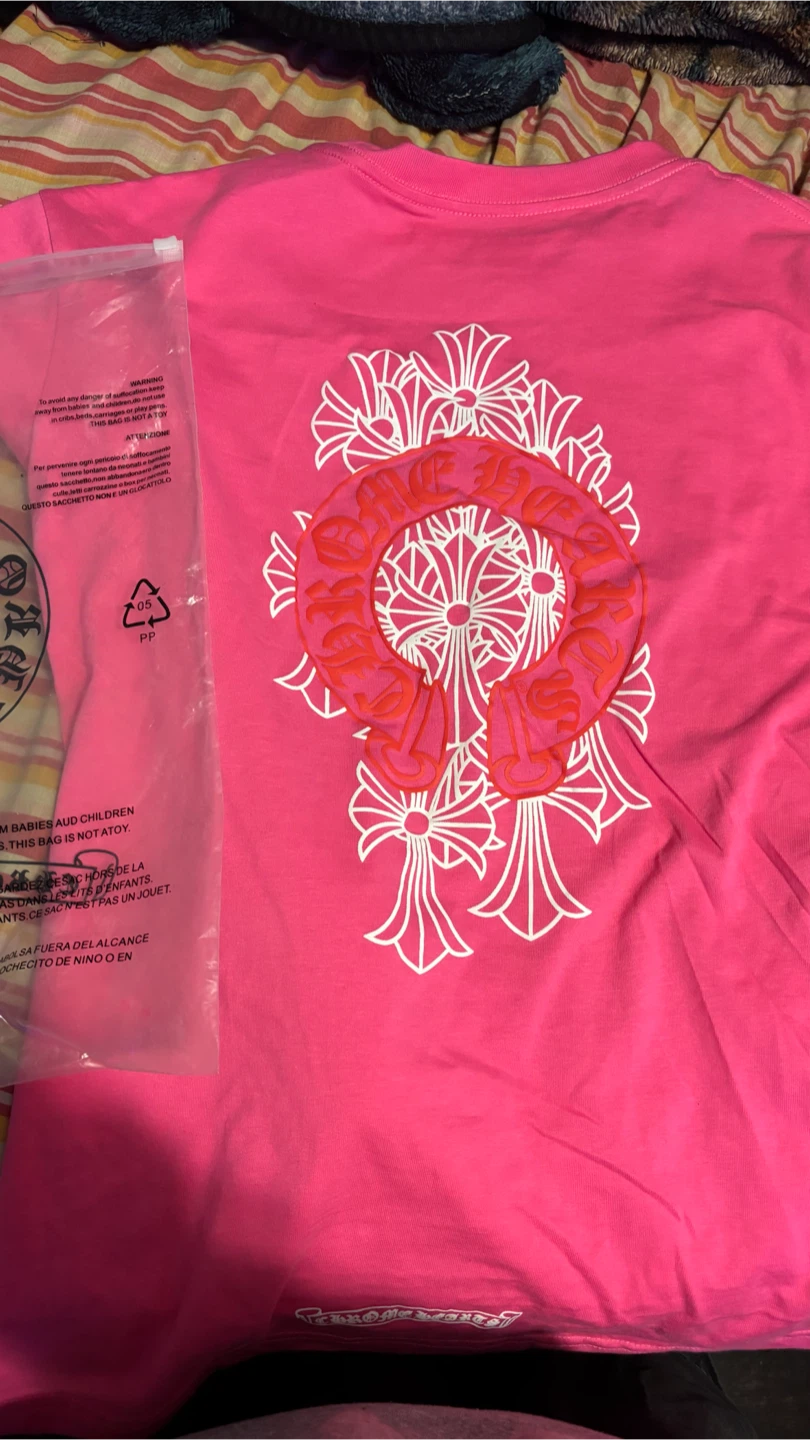 Chrome Hearts Pink Horseshoe Floral Long Sleeve⁠ XL