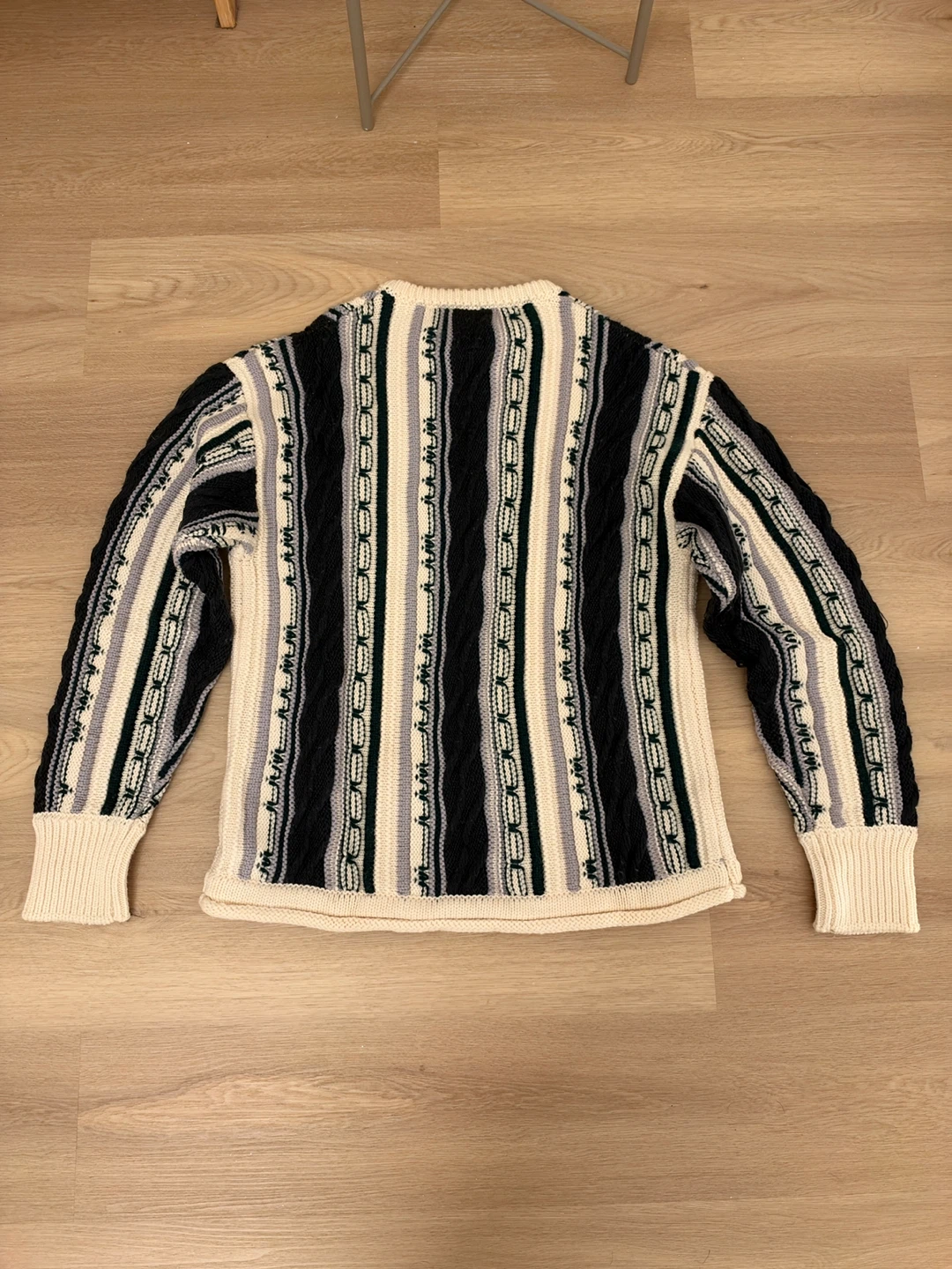 Striped knit button-up sweater - photo 2