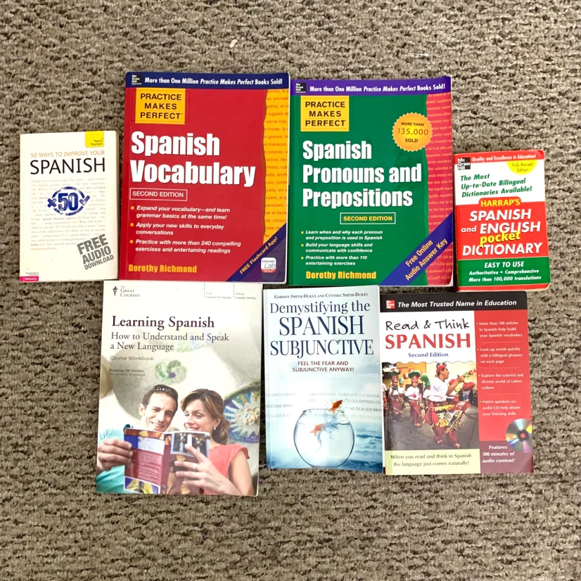 Set of 7 Spanish Language Learning Books