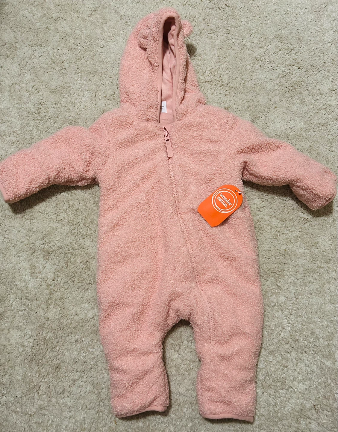 Wonder Nation Teddy Fleece Pram 6-9M