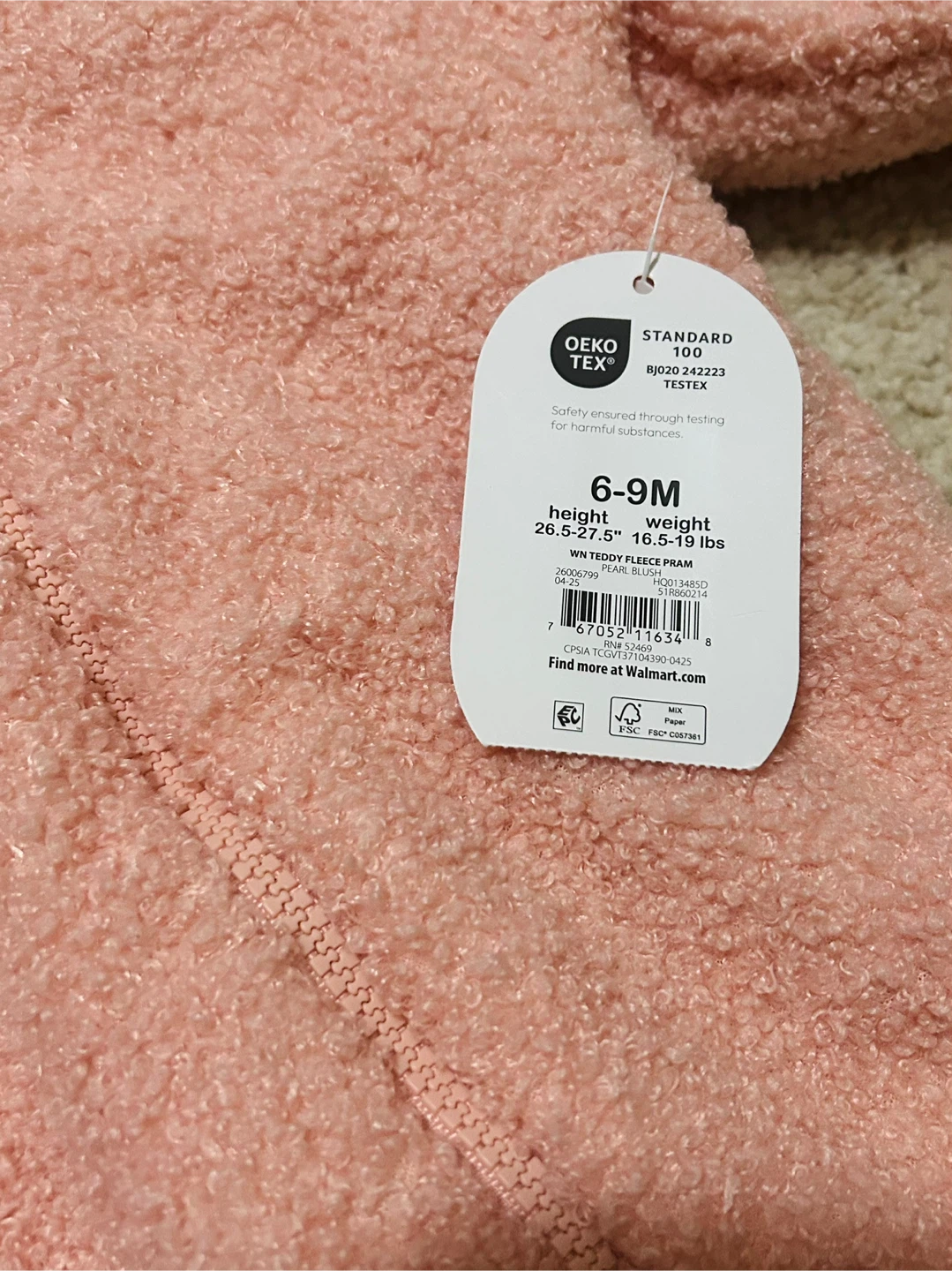 Wonder Nation Teddy Fleece Pram 6-9M - photo 2