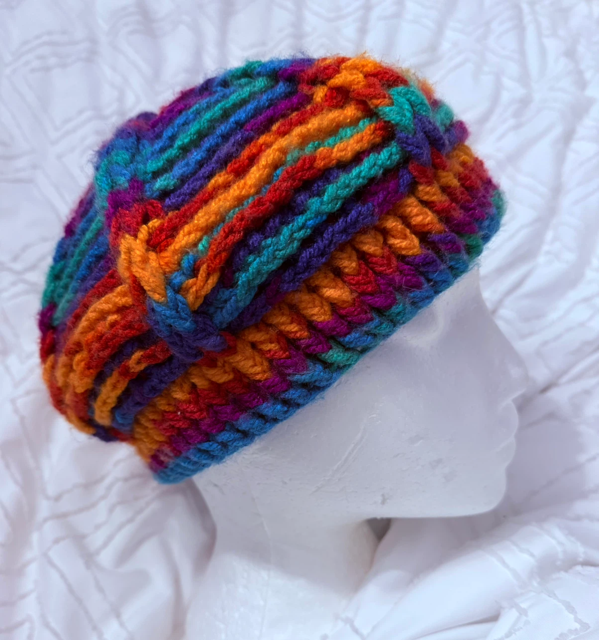 Handmade Multi-Coloured Crochet Beret - photo 4