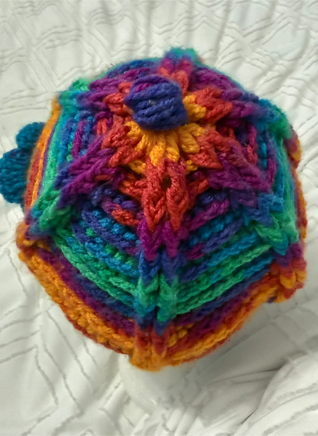 Handmade Multi-Coloured Crochet Beret - photo 5