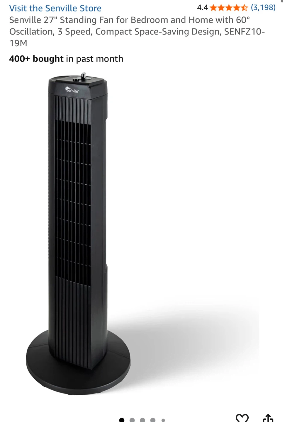 Senville 27-inch Tower Fan - photo 3