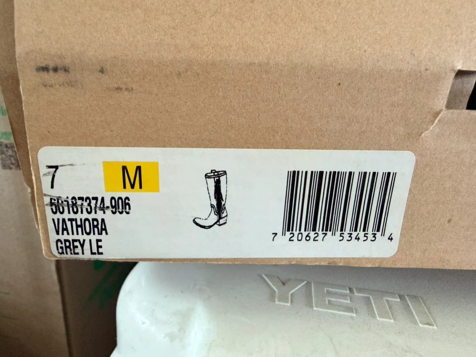 Nine West Vathora Grey Leather Boots Size 7M - photo 4