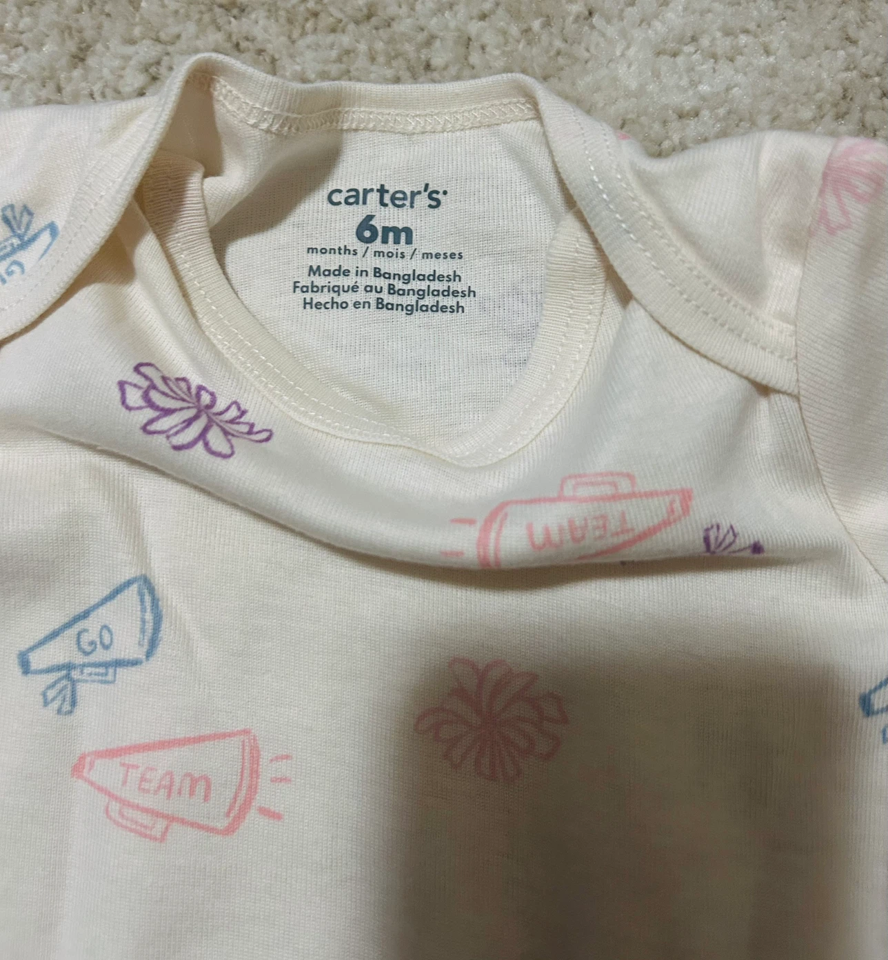 Carter's Cheerleader Baby Bodysuit 6M - photo 2