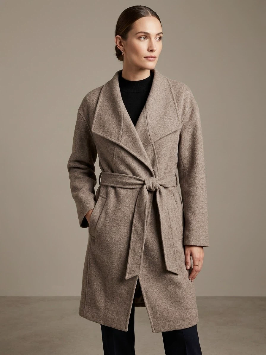 Banana Republic Italian Wool Blended Belted Coat - Taupe