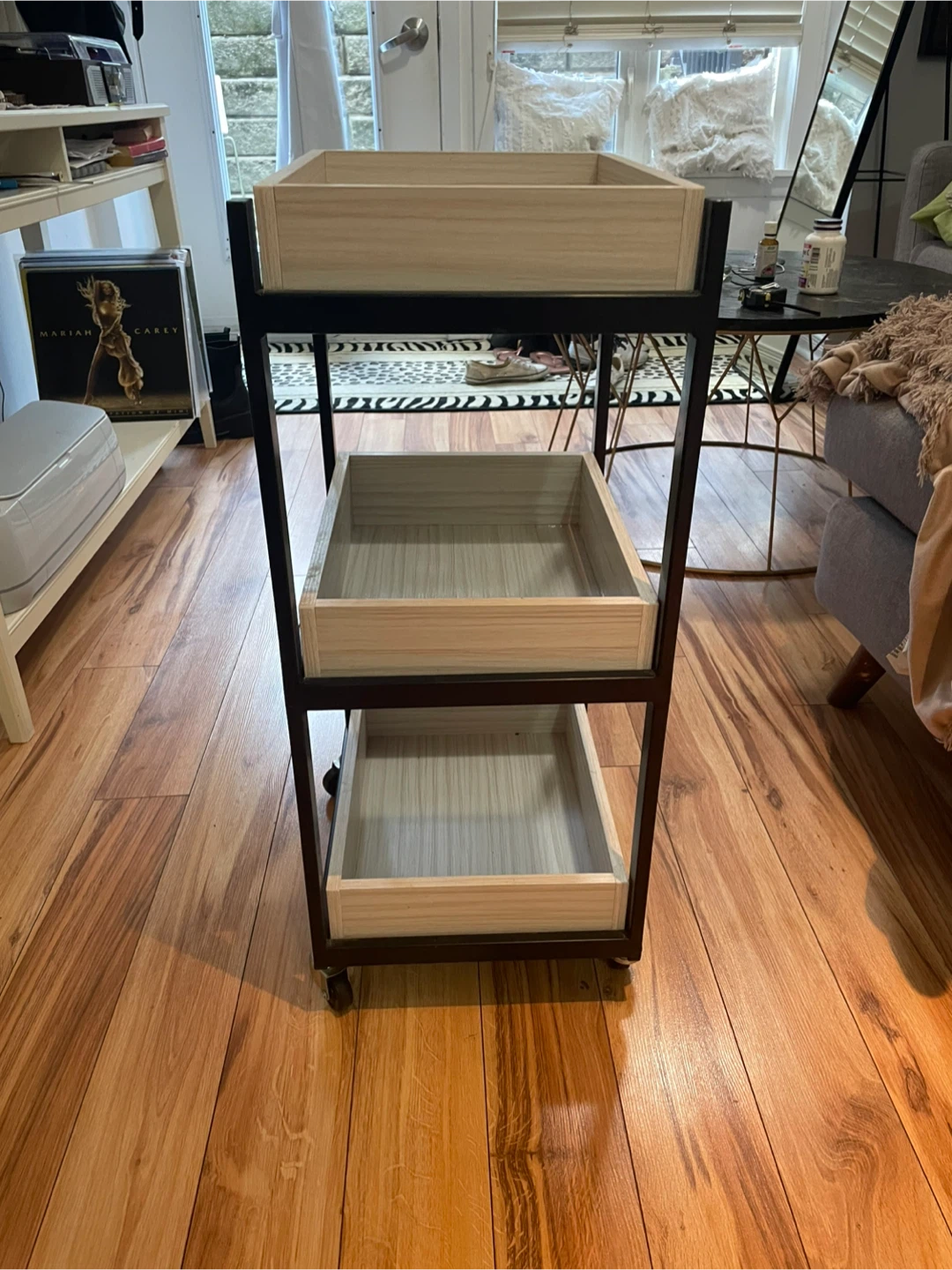 3-Tier Wooden Rolling Cart - photo 3