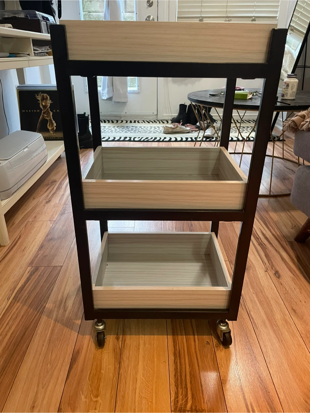 3-Tier Wooden Rolling Cart - photo 4
