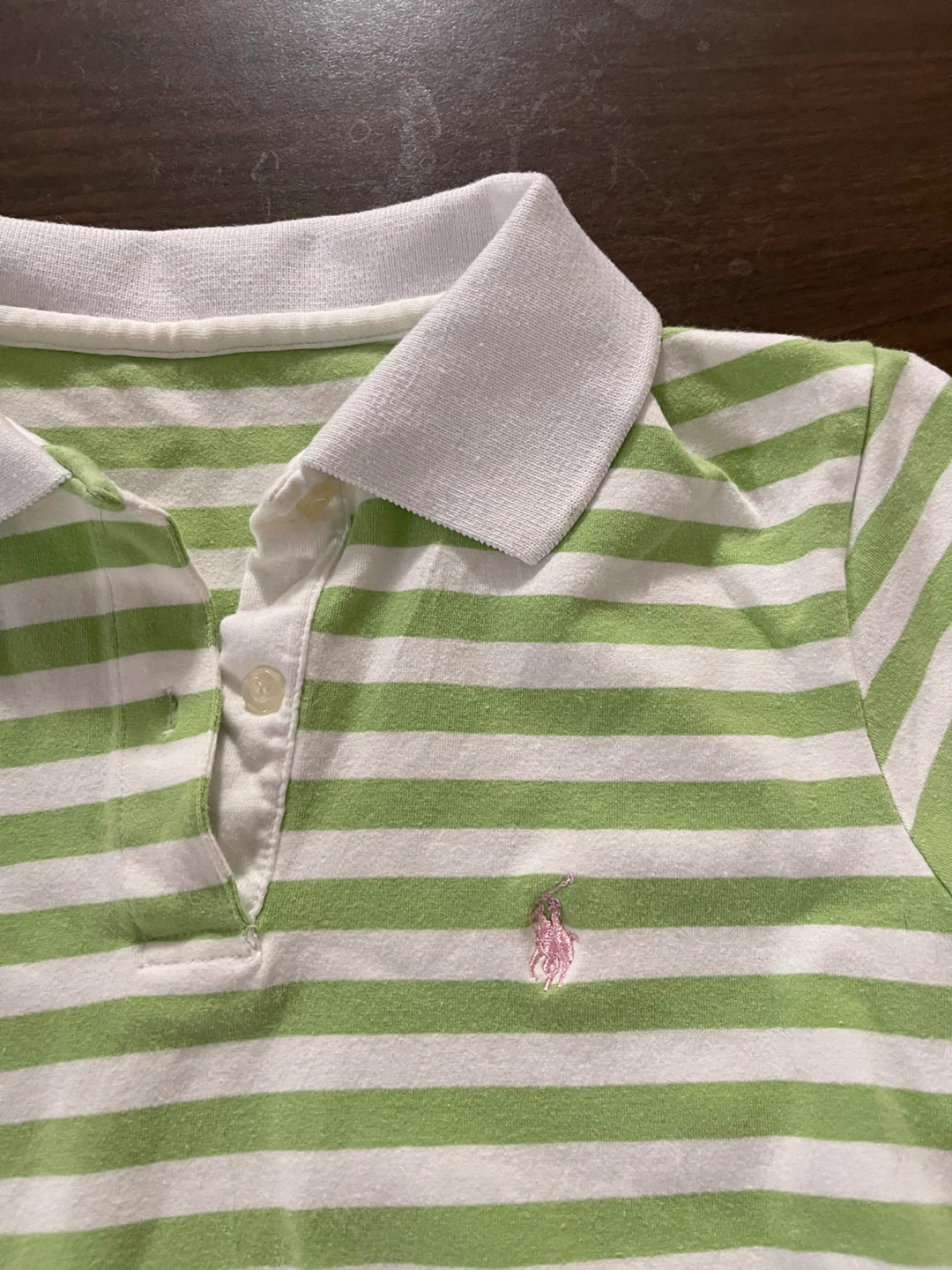 Ralph Lauren Green and White Striped Polo Shirt - photo 2