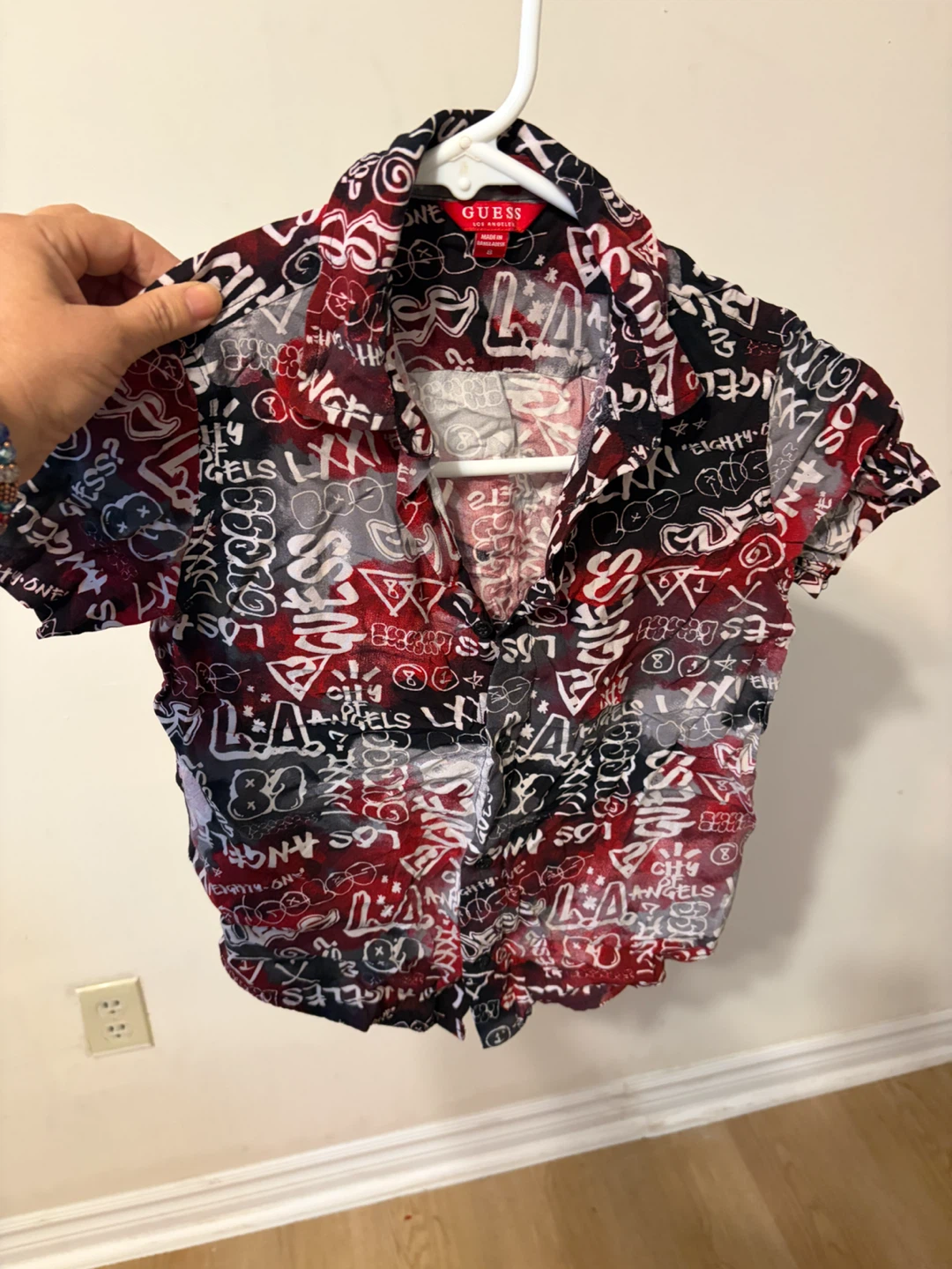 Guess Graffiti Print Button-Up Shirt - photo 5