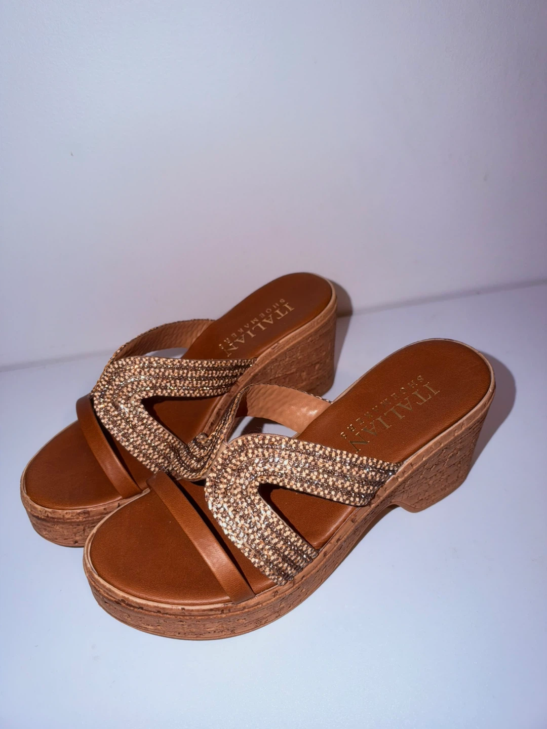 Italian Shoemakers Cork Wedge Sandals