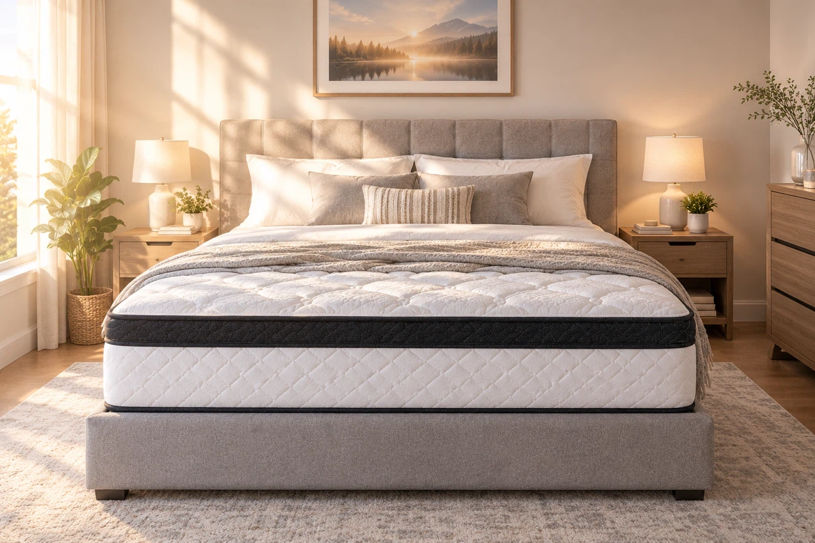 NEW 12 inch hybrid mattress in KING size. No tax, no hidden fee.