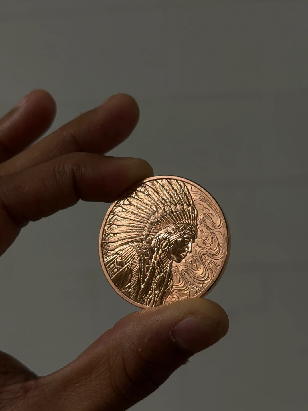 Maple Leaf Mint Indigenous Warrior 1oz Pure Copper Round