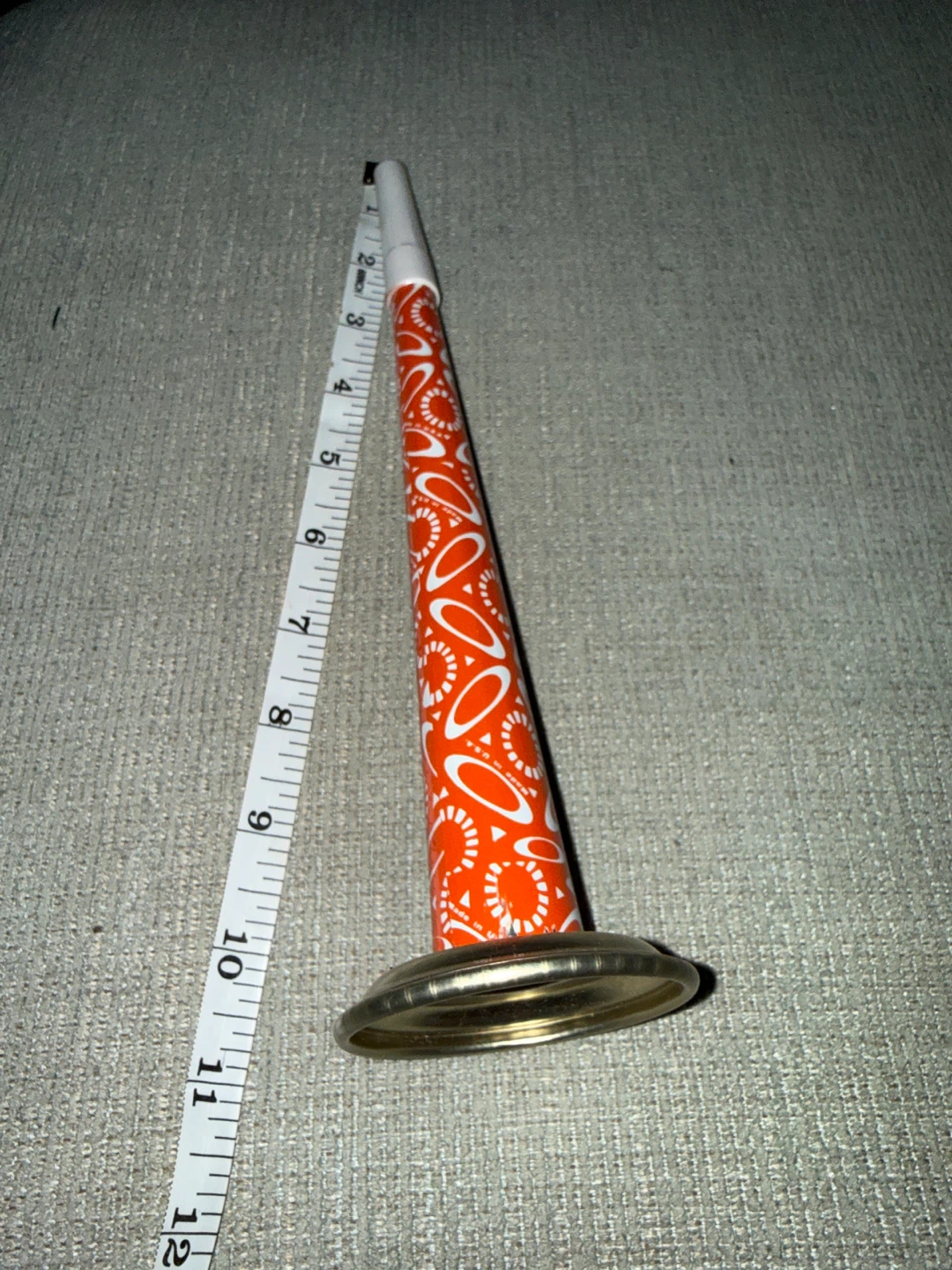 Vintage Orange Patterned Noise Maker Horn