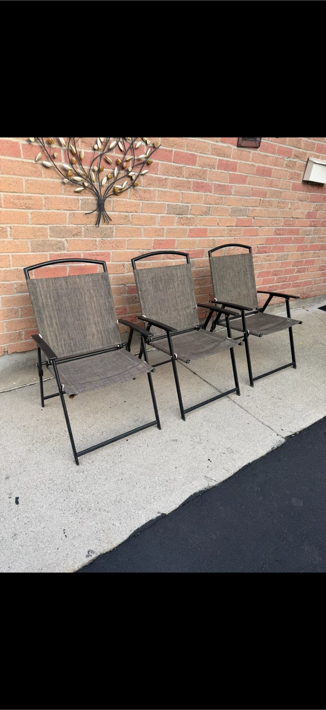 3 Pieces - Foldable Weather-Proof Chairs