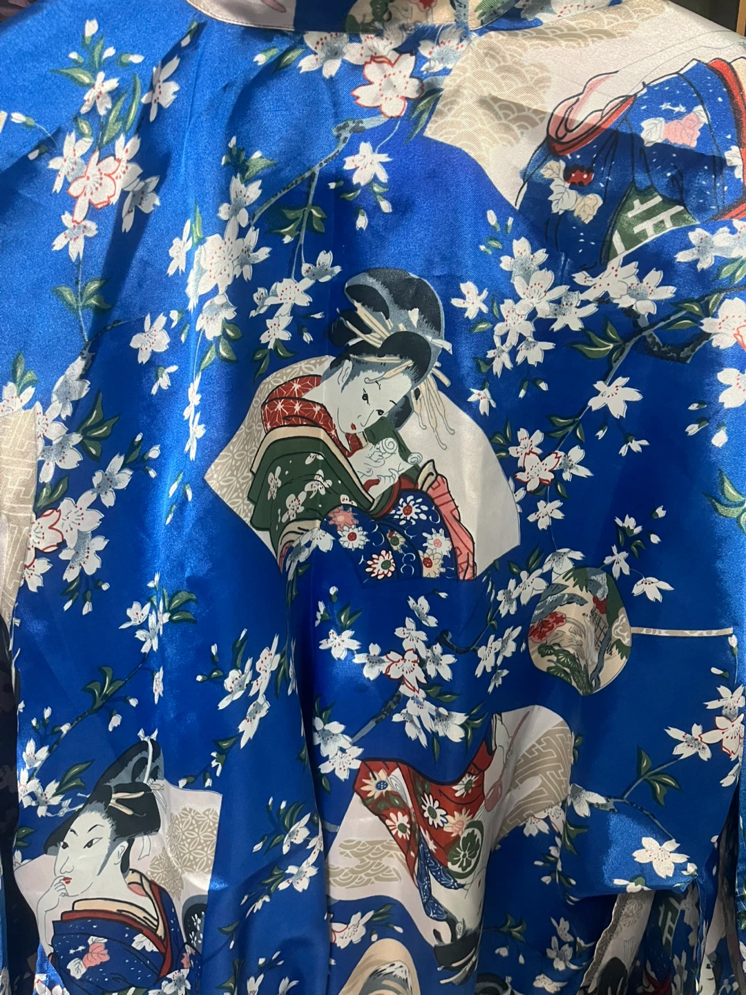 Blue Japanese Print Kimono Robe - photo 3