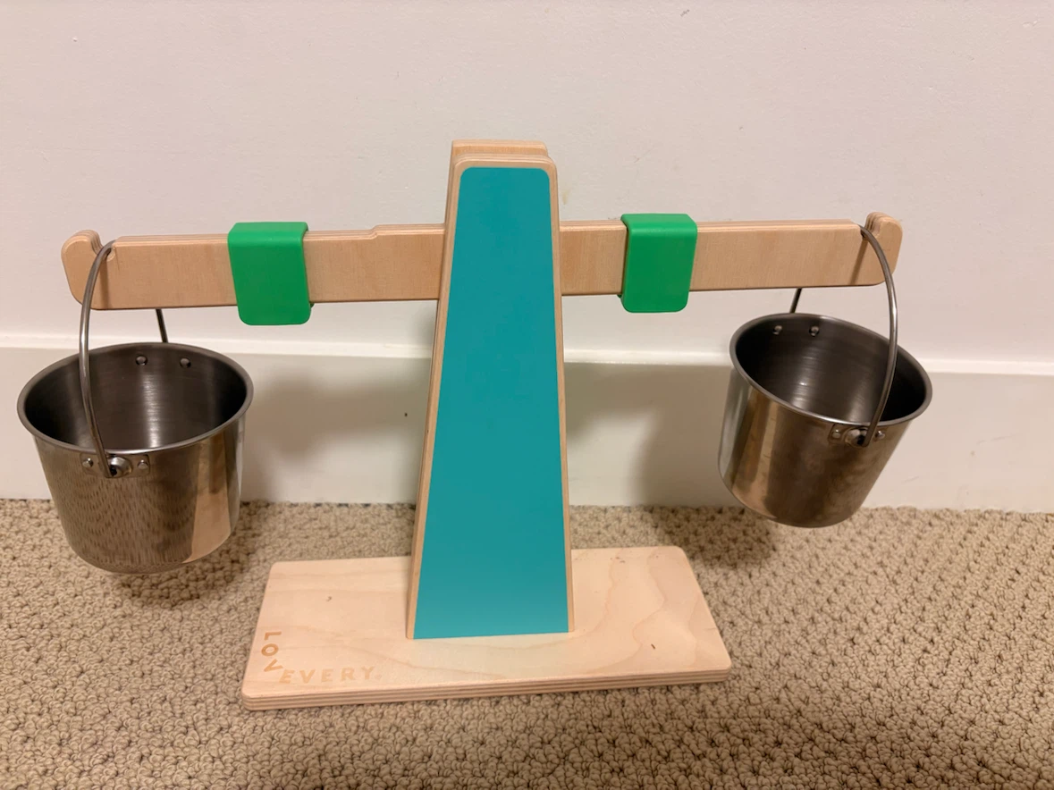Lovevery wooden balance scale