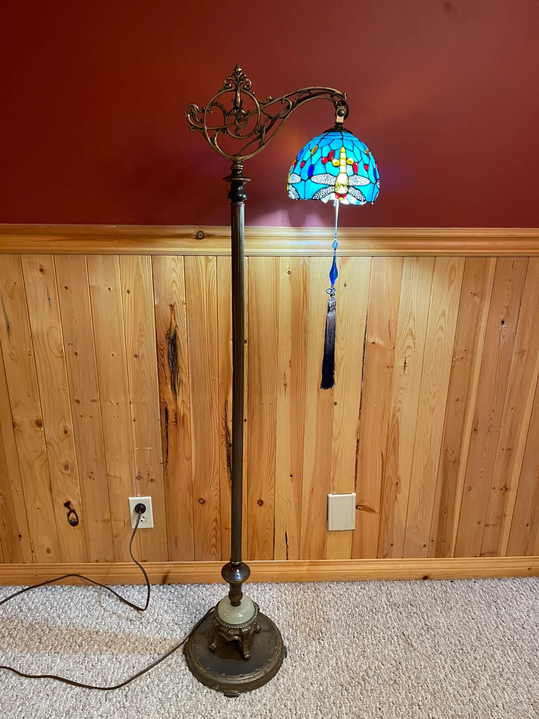 A stunning antique bridge floor lamp