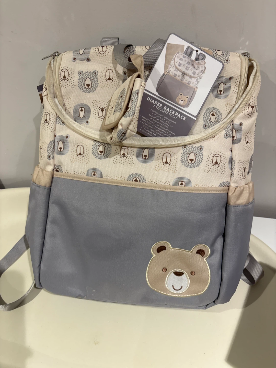 Baby Essentials Diaper Backpack Bear Print