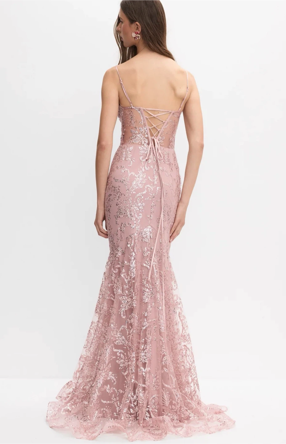 Melanie Lynn Sequin Blush Formal Dress - photo 4