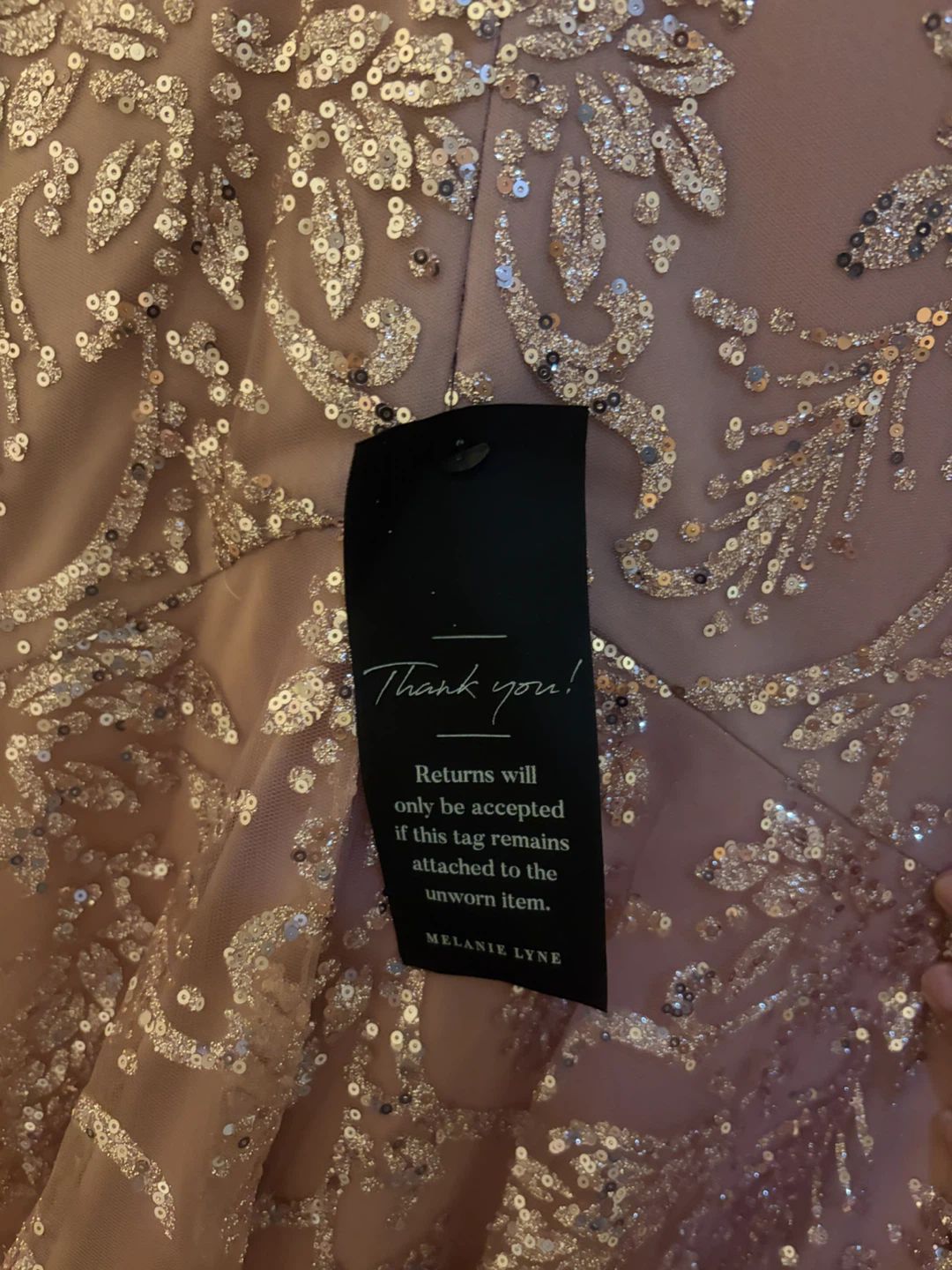 Melanie Lynn Sequin Blush Formal Dress - photo 5