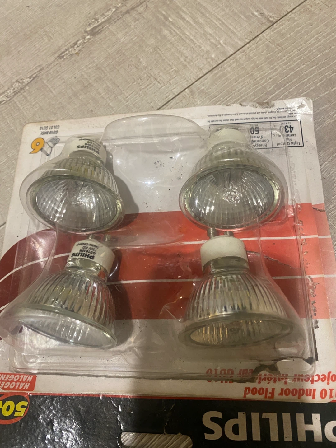 Philips GU10 50W Indoor Flood Halogen Bulbs
