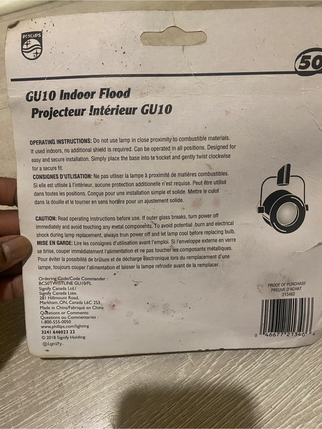 Philips GU10 50W Indoor Flood Halogen Bulbs - photo 4