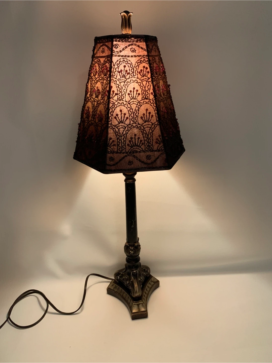 Dale Tiffany Beaded Table Lamp,  31” tall